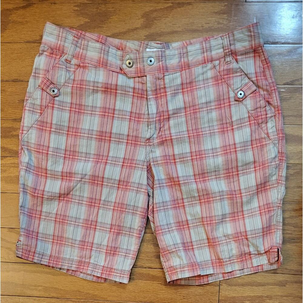 Columbia Women Size 16 Plaid Bermuda Shorts Cotton Lightweight - Picture 12 of 13